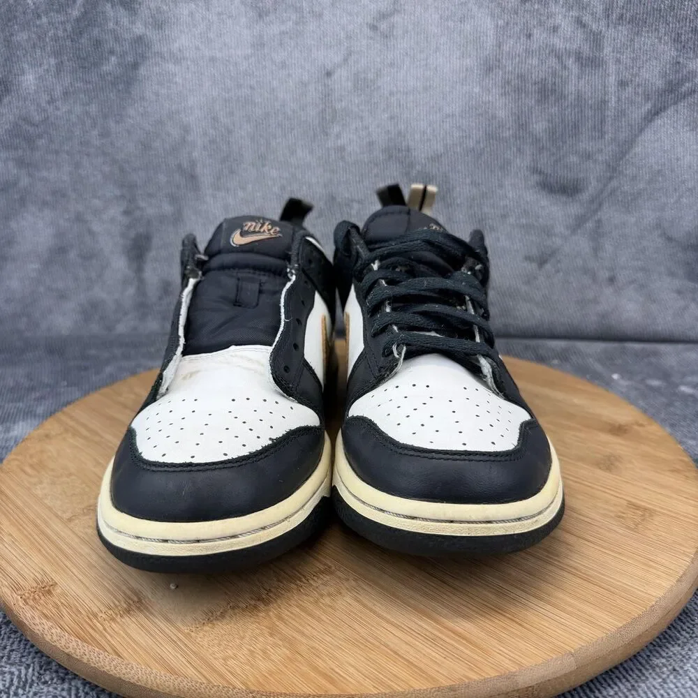 Nike Dunk Low Shoes Boys Size 6Y Black White Gold Basketball Sneakers DH9764-001
